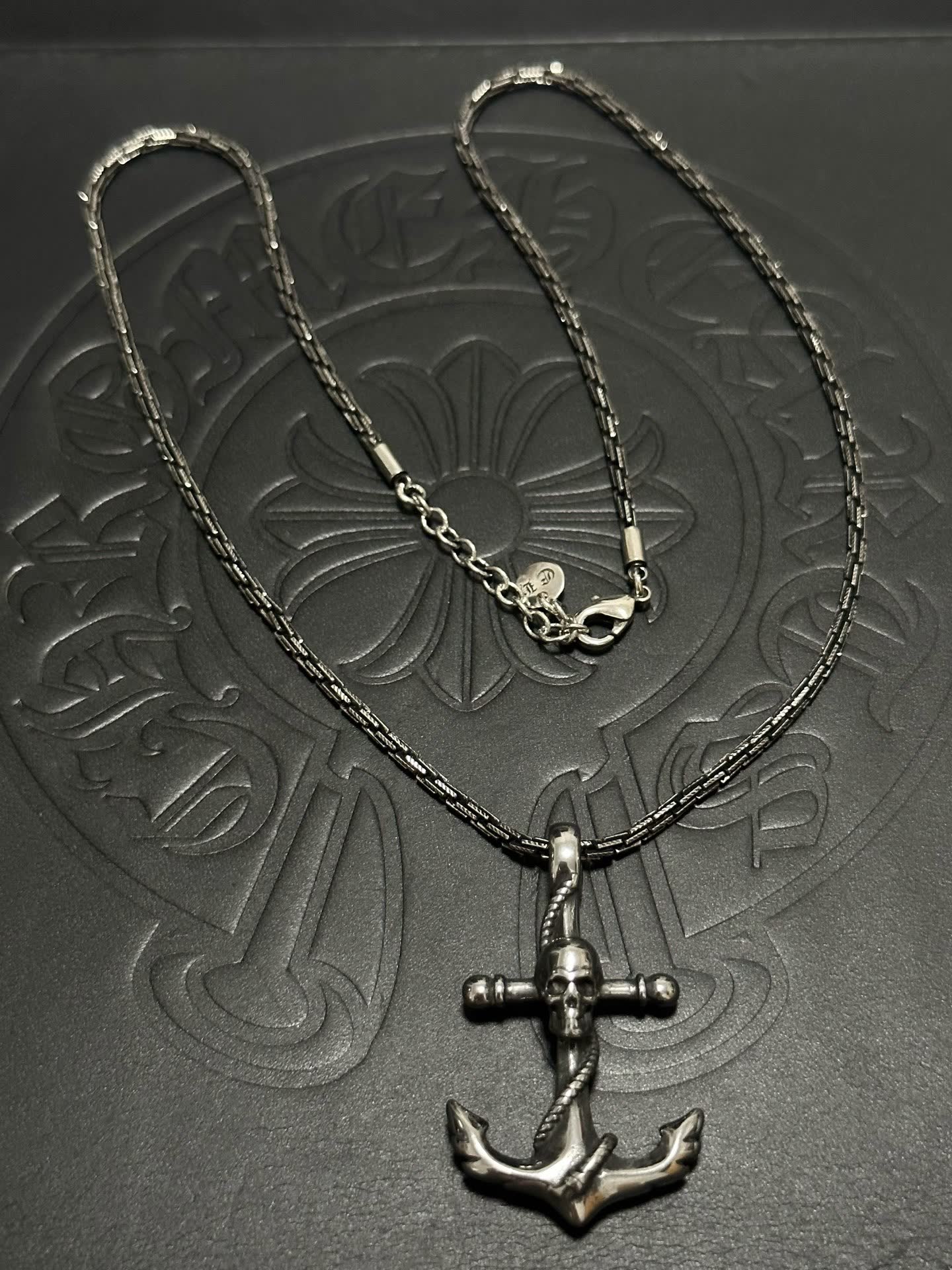 Chrome Hearts Silver Anchor Pendant Necklace